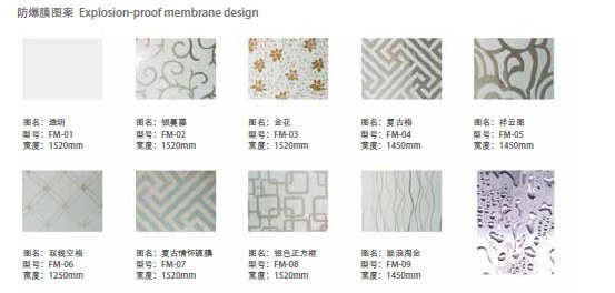 FM-01 to FM-09 — the film patterns available in the design tool