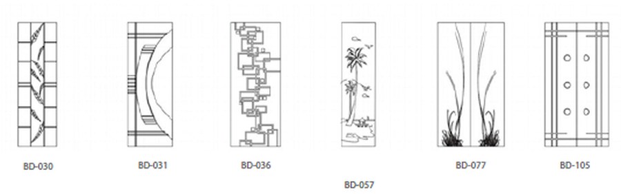 Example frosted pattern samples from our catalogue