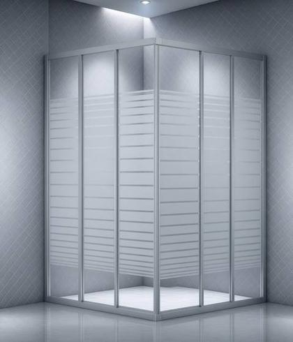 B094 Fixed + quad sliding shower screen Hong Kong